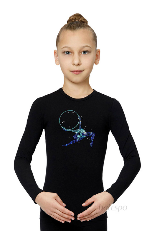 Long sleeve top "Blue Crystals"
