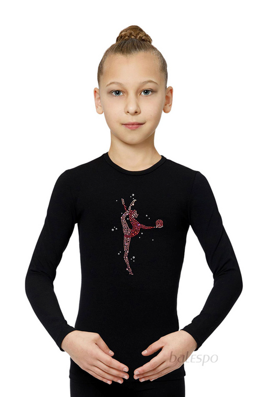 Long sleeve top "Pink crystals"